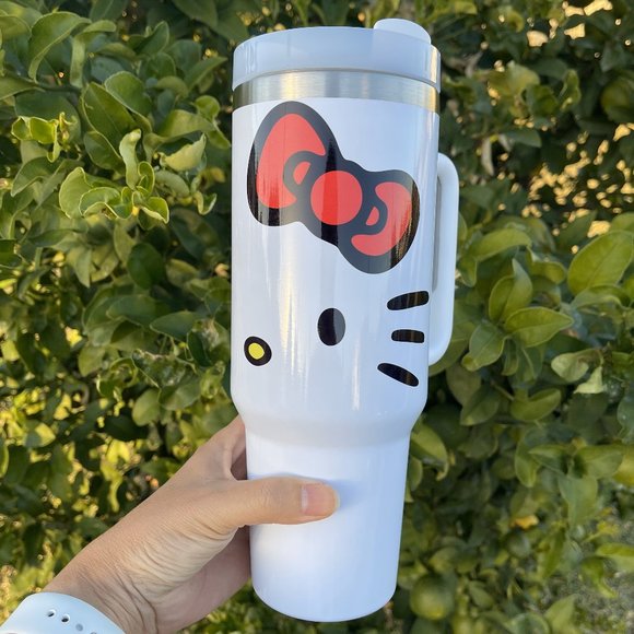 Hello Kitty 40oz Tumbler Christmas gift Sanrio Hello Kitty 40oz cups with hand c - Picture 6 of 6
